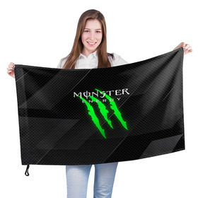 Флаг 3D с принтом MONSTER ENERGY (Z) в Кировске, 100% полиэстер | плотность ткани — 95 г/м2, размер — 67 х 109 см. Принт наносится с одной стороны | black monster | bmx | claw | cybersport | energy | monster | monster energy | moto | motocross | race | sport | киберспорт | когти | монстер энерджи | монстр | мото | мотокросс | ралли | скейтбординг | спорт | то | энергия