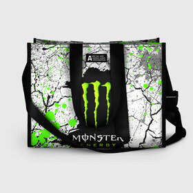 Сумка-шоппер 3D с принтом MONSTER ENERGY (Z) в Кировске, 100% полиэстер | застегивается на металлическую кнопку; внутренний карман застегивается на молнию. Стенки укреплены специальным мягким материалом, чтобы защитить содержимое от несильных ударов
 | black monster | bmx | claw | cybersport | energy | monster | monster energy | moto | motocross | race | sport | киберспорт | когти | монстер энерджи | монстр | мото | мотокросс | ралли | скейтбординг | спорт | то | энергия