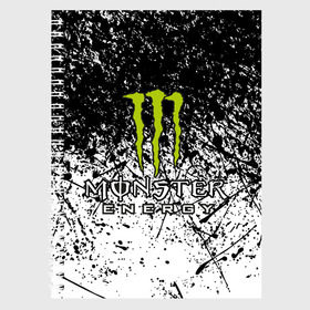 Тетрадь с принтом MONSTER ENERGY (Z) в Кировске, 100% бумага | 48 листов, плотность листов — 60 г/м2, плотность картонной обложки — 250 г/м2. Листы скреплены сбоку удобной пружинной спиралью. Уголки страниц и обложки скругленные. Цвет линий — светло-серый
 | Тематика изображения на принте: black monster | bmx | claw | cybersport | energy | monster | monster energy | moto | motocross | race | sport | киберспорт | когти | монстер энерджи | монстр | мото | мотокросс | ралли | скейтбординг | спорт | то | энергия