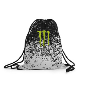 Рюкзак-мешок 3D с принтом MONSTER ENERGY (Z) в Кировске, 100% полиэстер | плотность ткани — 200 г/м2, размер — 35 х 45 см; лямки — толстые шнурки, застежка на шнуровке, без карманов и подкладки | Тематика изображения на принте: black monster | bmx | claw | cybersport | energy | monster | monster energy | moto | motocross | race | sport | киберспорт | когти | монстер энерджи | монстр | мото | мотокросс | ралли | скейтбординг | спорт | то | энергия