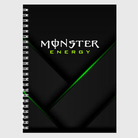 Тетрадь с принтом MONSTER ENERGY (Z) в Кировске, 100% бумага | 48 листов, плотность листов — 60 г/м2, плотность картонной обложки — 250 г/м2. Листы скреплены сбоку удобной пружинной спиралью. Уголки страниц и обложки скругленные. Цвет линий — светло-серый
 | Тематика изображения на принте: black monster | bmx | claw | cybersport | energy | monster | monster energy | moto | motocross | race | sport | киберспорт | когти | монстер энерджи | монстр | мото | мотокросс | ралли | скейтбординг | спорт | энергия
