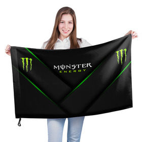 Флаг 3D с принтом MONSTER ENERGY (Z) в Кировске, 100% полиэстер | плотность ткани — 95 г/м2, размер — 67 х 109 см. Принт наносится с одной стороны | black monster | bmx | claw | cybersport | energy | monster | monster energy | moto | motocross | race | sport | киберспорт | когти | монстер энерджи | монстр | мото | мотокросс | ралли | скейтбординг | спорт | энергия