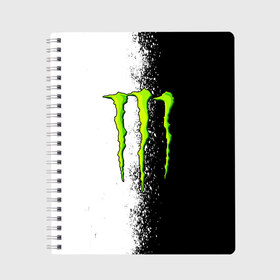 Тетрадь с принтом MONSTER ENERGY в Кировске, 100% бумага | 48 листов, плотность листов — 60 г/м2, плотность картонной обложки — 250 г/м2. Листы скреплены сбоку удобной пружинной спиралью. Уголки страниц и обложки скругленные. Цвет линий — светло-серый
 | black monster | bmx | claw | cybersport | energy | monster | monster energy | moto | motocross | race | sport | киберспорт | когти | монстер энерджи | монстр | мото | мотокросс | ралли | скейтбординг | спорт | энергия