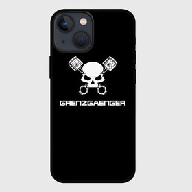 Чехол для iPhone 13 mini с принтом Grenzgaenger в Кировске,  |  | grenzgaenger | авто | байк | байкер | гонки | гонщик | двигатель | механик | мото | поршень | череп