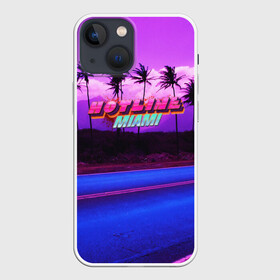 Чехол для iPhone 13 mini с принтом HOTLINE MIAMI в Кировске,  |  | abstraction games | dennaton games | devolver digital | game | hotline miami | hotline miami 2: wrong number | retrowave | synthwave | мотель | мотель майами