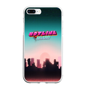 Чехол для iPhone 7Plus/8 Plus матовый с принтом HOTLINE MIAMI в Кировске, Силикон | Область печати: задняя сторона чехла, без боковых панелей | abstraction games | dennaton games | devolver digital | game | hotline miami | hotline miami 2: wrong number | retrowave | synthwave | мотель | мотель майами