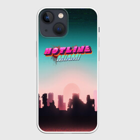 Чехол для iPhone 13 mini с принтом HOTLINE MIAMI в Кировске,  |  | abstraction games | dennaton games | devolver digital | game | hotline miami | hotline miami 2: wrong number | retrowave | synthwave | мотель | мотель майами