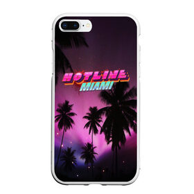 Чехол для iPhone 7Plus/8 Plus матовый с принтом HOTLINE MIAMI в Кировске, Силикон | Область печати: задняя сторона чехла, без боковых панелей | abstraction games | dennaton games | devolver digital | game | hotline miami | hotline miami 2: wrong number | retrowave | synthwave | мотель | мотель майами