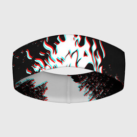 Повязка на голову 3D с принтом CYBERPUNK 2077 SAMURAI GLITCH в Кировске,  |  | cd project red | cyberpunk 2077 | demon | keanu reeves | samurai | smile | демон | киану ривз | киберпанк 2077 | самураи | смайл
