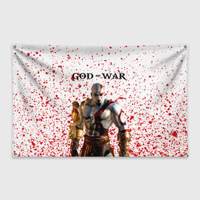 Флаг-баннер с принтом GOD OF WAR в Кировске, 100% полиэстер | размер 67 х 109 см, плотность ткани — 95 г/м2; по краям флага есть четыре люверса для крепления | ascension | betrayal | chains of olympus | cratos | ghost of sparta | god of war | hack and slash | kratos | бог войны | кратос