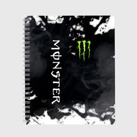 Тетрадь с принтом MONSTER ENERGY в Кировске, 100% бумага | 48 листов, плотность листов — 60 г/м2, плотность картонной обложки — 250 г/м2. Листы скреплены сбоку удобной пружинной спиралью. Уголки страниц и обложки скругленные. Цвет линий — светло-серый
 | black monster | bmx | claw | cybersport | energy | monster | monster energy | moto | motocross | race | sport | киберспорт | когти | монстер энерджи | монстр | мото | мотокросс | ралли | скейтбординг | спорт | энергия