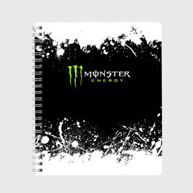 Тетрадь с принтом MONSTER ENERGY в Кировске, 100% бумага | 48 листов, плотность листов — 60 г/м2, плотность картонной обложки — 250 г/м2. Листы скреплены сбоку удобной пружинной спиралью. Уголки страниц и обложки скругленные. Цвет линий — светло-серый
 | black monster | bmx | claw | cybersport | energy | monster | monster energy | moto | motocross | race | sport | киберспорт | когти | монстер энерджи | монстр | мото | мотокросс | ралли | скейтбординг | спорт | энергия