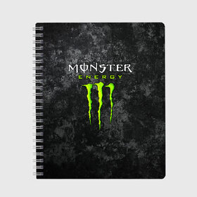 Тетрадь с принтом MONSTER ENERGY в Кировске, 100% бумага | 48 листов, плотность листов — 60 г/м2, плотность картонной обложки — 250 г/м2. Листы скреплены сбоку удобной пружинной спиралью. Уголки страниц и обложки скругленные. Цвет линий — светло-серый
 | black monster | bmx | claw | cybersport | energy | monster | monster energy | moto | motocross | race | sport | киберспорт | когти | монстер энерджи | монстр | мото | мотокросс | ралли | скейтбординг | спорт | энергия