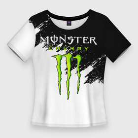 Женская футболка 3D Slim с принтом MONSTER ENERGY в Кировске,  |  | black monster | bmx | claw | cybersport | energy | monster | monster energy | moto | motocross | race | sport | киберспорт | когти | монстер энерджи | монстр | мото | мотокросс | ралли | скейтбординг | спорт | энергия
