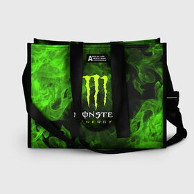 Сумка-шоппер 3D с принтом MONSTER ENERGY в Кировске, 100% полиэстер | застегивается на металлическую кнопку; внутренний карман застегивается на молнию. Стенки укреплены специальным мягким материалом, чтобы защитить содержимое от несильных ударов
 | black monster | bmx | claw | cybersport | energy | monster | monster energy | moto | motocross | race | sport | киберспорт | когти | монстер энерджи | монстр | мото | мотокросс | ралли | скейтбординг | спорт | энергия