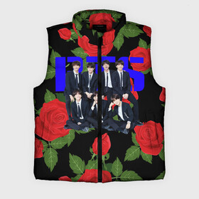 Мужской жилет утепленный 3D с принтом BTS Roses  Black в Кировске,  |  | bangtan boys | bt21 | bts | bts army | j hope | jimin | jin | jungkook | k pop | korea | korean | pink bts | rap monster | rapmon | suga | v | бтс | кей | корейские | корея | кэй | музыканты | поп | розовая | стикеры