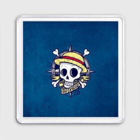Магнит 55*55 с принтом Straw hat pirates в Кировске, Пластик | Размер: 65*65 мм; Размер печати: 55*55 мм | monkey d. luffy | nami | one piece | аниме | большой куш | луффи | манки де луффи | нами | пиратская | пираты | тони | череп | чоппер | шляпа