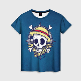 Женская футболка 3D с принтом Straw hat pirates в Кировске, 100% полиэфир ( синтетическое хлопкоподобное полотно) | прямой крой, круглый вырез горловины, длина до линии бедер | Тематика изображения на принте: monkey d. luffy | nami | one piece | аниме | большой куш | луффи | манки де луффи | нами | пиратская | пираты | тони | череп | чоппер | шляпа