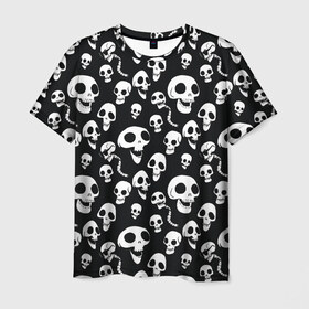 Мужская футболка 3D с принтом Skulls pattern в Кировске, 100% полиэфир | прямой крой, круглый вырез горловины, длина до линии бедер | Тематика изображения на принте: corpse bride | emily | scraps | tim burtons | vdgerir | victor van dort | wedding | wine of ages | zombie | свадебный букет | тим бертон | труп невесты