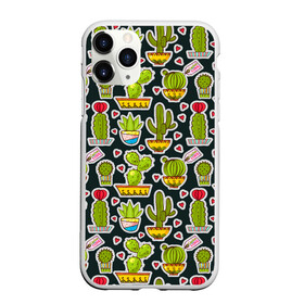 Чехол для iPhone 11 Pro Max матовый с принтом Кактусы в Кировске, Силикон |  | pattern | pop art | кактусы | колючки | паттерн | поп арт | тайлинг | текстуры | фоны