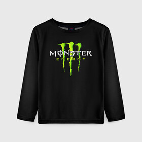 Детский лонгслив 3D с принтом MONSTER ENERGY в Кировске, 100% полиэстер | длинные рукава, круглый вырез горловины, полуприлегающий силуэт
 | black monster | bmx | claw | cybersport | energy | monster | monster energy | moto | motocross | race | sport | киберспорт | когти | монстер энерджи | монстр | мото | мотокросс | ралли | скейтбординг | спорт | энергия