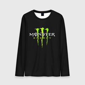 Мужской лонгслив 3D с принтом MONSTER ENERGY в Кировске, 100% полиэстер | длинные рукава, круглый вырез горловины, полуприлегающий силуэт | black monster | bmx | claw | cybersport | energy | monster | monster energy | moto | motocross | race | sport | киберспорт | когти | монстер энерджи | монстр | мото | мотокросс | ралли | скейтбординг | спорт | энергия