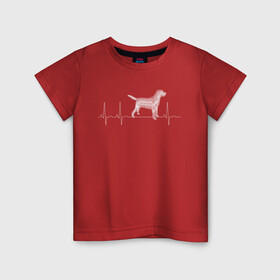 Детская футболка хлопок с принтом Кардиограмма Собака в Кировске, 100% хлопок | круглый вырез горловины, полуприлегающий силуэт, длина до линии бедер | кардиограмма | любовь | любовь к собакам | пёс | сердце | собака | собаки | собачник