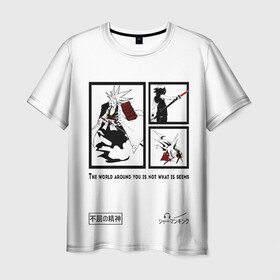 Мужская футболка 3D с принтом Шаман кинг в Кировске, 100% полиэфир | прямой крой, круглый вырез горловины, длина до линии бедер | king | shaman | амедамару | амидамару | аниме | асакура | дух | ё | йо | король | лен | морти | призрак | рио | самурай | стиль | тао | трей | шаман | япония | японский