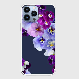 Чехол для iPhone 13 Pro Max с принтом Анютки в Кировске,  |  | flowers | анютиныглазки | анютки | бабочки | букет | бутоны | глазки | девушке | женщинам | лепестки | летний | лето | листья | любимая | любовь | март | многоцветов | нежный | природа | растения | сад