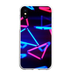 Чехол для iPhone XS Max матовый с принтом ABSTRACTION NEON в Кировске, Силикон | Область печати: задняя сторона чехла, без боковых панелей | Тематика изображения на принте: abstraction | geometry | optic | optical | pattern | visual | абстракция | геометрия | линии | оптические | оптический узор | полосы | психоделика | разводы | текстуры | узор | узоры | фрактал