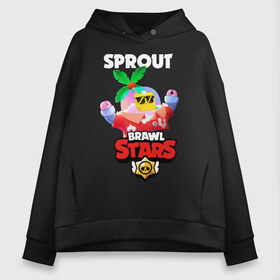 Женское худи Oversize хлопок с принтом BRAWL STARS TROPICAL SPROUT в Кировске, френч-терри — 70% хлопок, 30% полиэстер. Мягкий теплый начес внутри —100% хлопок | боковые карманы, эластичные манжеты и нижняя кромка, капюшон на магнитной кнопке | brawl stars | crow | gale | leon | leon shark | max | mr.p | sally leon | shark | sprout | tara | tropical sprout | virus 8 bit | werewolf leon | акула | берли | бравл старс | ворон | макс | оборотень