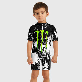 Детский купальный костюм 3D с принтом MONSTER ENERGY в Кировске, Полиэстер 85%, Спандекс 15% | застежка на молнии на спине | black monster | bmx | claw | cybersport | energy | monster | monster energy | moto | motocross | race | sport | киберспорт | когти | монстер энерджи | монстр | мото | мотокросс | ралли | скейтбординг | спорт | энергия