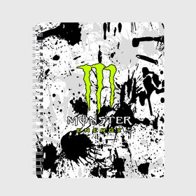 Тетрадь с принтом MONSTER ENERGY в Кировске, 100% бумага | 48 листов, плотность листов — 60 г/м2, плотность картонной обложки — 250 г/м2. Листы скреплены сбоку удобной пружинной спиралью. Уголки страниц и обложки скругленные. Цвет линий — светло-серый
 | black monster | bmx | claw | cybersport | energy | monster | monster energy | moto | motocross | race | sport | киберспорт | когти | монстер энерджи | монстр | мото | мотокросс | ралли | скейтбординг | спорт | энергия