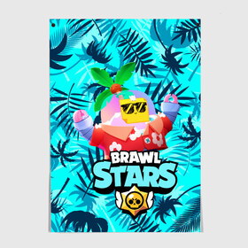 Постер с принтом BRAWL STARS TROPICAL SPROUT. в Кировске, 100% бумага
 | бумага, плотность 150 мг. Матовая, но за счет высокого коэффициента гладкости имеет небольшой блеск и дает на свету блики, но в отличии от глянцевой бумаги не покрыта лаком | brawl stars | crow | gale | leon | leon shark | max | mr.p | sally leon | shark | sprout | tara | tropical sprout | virus 8 bit | werewolf leon | акула | берли | бравл старс | ворон | макс | оборотень