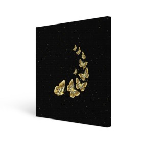 Холст квадратный с принтом Golden Butterfly in Space в Кировске, 100% ПВХ |  | black | summer | wings | ангел | бабочка | бабочки | блестки | блестящий | девушке | желтые | животные | звезды | звери | золото | золотые | космос | крылья | летать | летний | лето | мотылек | насекомое | ночные