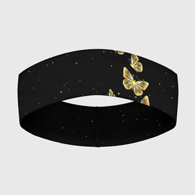 Повязка на голову 3D с принтом Golden Butterfly in Space в Кировске,  |  | black | summer | wings | ангел | бабочка | бабочки | блестки | блестящий | девушке | желтые | животные | звезды | звери | золото | золотые | космос | крылья | летать | летний | лето | мотылек | насекомое | ночные