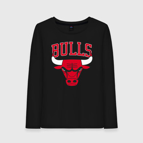 Женский лонгслив хлопок с принтом BULLS в Кировске, 100% хлопок |  | air | bulls | chicago | nike | аир | баскетбол | баскетболист | буллз | бык | быки | логотип | нба | форма | чикаго | эмблема