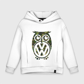 Детское худи Oversize хлопок с принтом Volkswagen Hibou (Z) в Кировске, френч-терри — 70% хлопок, 30% полиэстер. Мягкий теплый начес внутри —100% хлопок | боковые карманы, эластичные манжеты и нижняя кромка, капюшон на магнитной кнопке | Тематика изображения на принте: amarok | arteon | caravelle | golf | polo | scirocco | teramont | tiguan | touareg | transporter | volkswagen | vw | wv | авто | автомобиль | ам | бренд | карбон | машина | машины | народный автомобиль | фольксваген