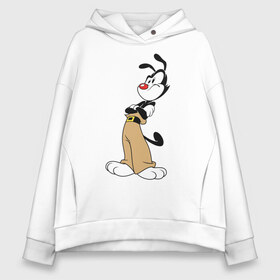 Женское худи Oversize хлопок с принтом Animaniacs в Кировске, френч-терри — 70% хлопок, 30% полиэстер. Мягкий теплый начес внутри —100% хлопок | боковые карманы, эластичные манжеты и нижняя кромка, капюшон на магнитной кнопке | animaniacs | vdpartat | yakko warner | озорные анимашки | якко уорнер