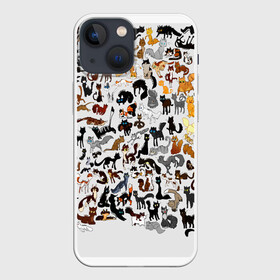 Чехол для iPhone 13 mini с принтом Котики в Кировске,  |  | cat | взгляд | кот | кот хипстер | котёнок | котятки | котятушки | кошечки | кошка | мордочка