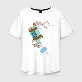 Мужская футболка хлопок Oversize с принтом Брейн и Пинки.Animaniacs в Кировске, 100% хлопок | свободный крой, круглый ворот, “спинка” длиннее передней части | animaniacs | vdpartat | белая мышь | брейн | гений | глупая мышь | озорные анимашки | пинки