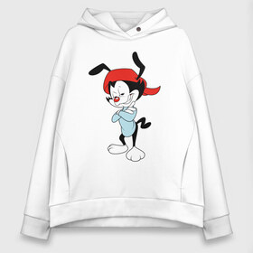 Женское худи Oversize хлопок с принтом Вакко Уорнер Animaniacs в Кировске, френч-терри — 70% хлопок, 30% полиэстер. Мягкий теплый начес внутри —100% хлопок | боковые карманы, эластичные манжеты и нижняя кромка, капюшон на магнитной кнопке | animaniacs | vdpartat | wakko warner | вакко уорнер | озорные анимашки