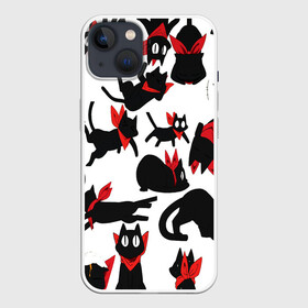 Чехол для iPhone 13 с принтом Черный котик в Кировске,  |  | cat | взгляд | кот | кот хипстер | котёнок | котятки | котятушки | кошечки | кошка | мордочка