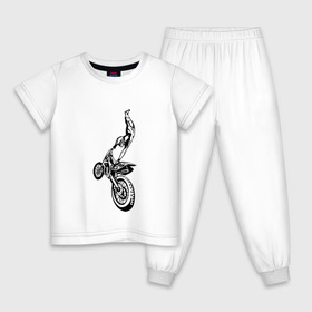Детская пижама хлопок с принтом Мотоспорт (Z) в Кировске, 100% хлопок |  брюки и футболка прямого кроя, без карманов, на брюках мягкая резинка на поясе и по низу штанин
 | enduro | ktm | moto | motocycle | sportmotorcycle | ктм | мото | мотокросс | мотоспорт