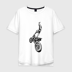 Мужская футболка хлопок Oversize с принтом Мотоспорт (Z) в Кировске, 100% хлопок | свободный крой, круглый ворот, “спинка” длиннее передней части | enduro | ktm | moto | motocycle | sportmotorcycle | ктм | мото | мотокросс | мотоспорт