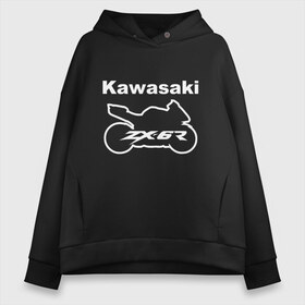 Женское худи Oversize хлопок с принтом KAWASAKI (Z) в Кировске, френч-терри — 70% хлопок, 30% полиэстер. Мягкий теплый начес внутри —100% хлопок | боковые карманы, эластичные манжеты и нижняя кромка, капюшон на магнитной кнопке | bike | kawasaki | moto | motocycle | ninja | sportmotorcycle | zzr | кавасаки | кавасаки ниндзя | мото | мотоспорт | ниндзя