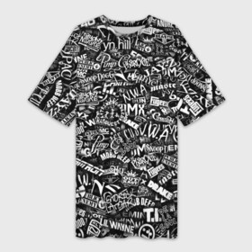 Платье-футболка 3D с принтом Top Hip Hop в Кировске,  |  | 50cent | eminem | hip hop | ice cube | jay z | onix | public enemy | rap | raper | rapper | run dmc | wu tang | паттрен | реп | репер | рэп | хип хоп