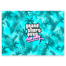 Поздравительная открытка с принтом GTA VICE CITY в Кировске, 100% бумага | плотность бумаги 280 г/м2, матовая, на обратной стороне линовка и место для марки
 | grand theft auto | grove street | grove street 4 life | gta | gta 4 | gta 5 | gta sa | gta v | samp | san andreas | грув стрит | игры | самп | сан андреас