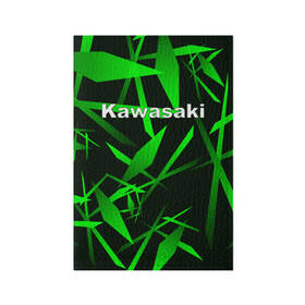Обложка для паспорта матовая кожа с принтом Kawasaki в Кировске, натуральная матовая кожа | размер 19,3 х 13,7 см; прозрачные пластиковые крепления | Тематика изображения на принте: kawasaki | moto | дорога | кавасаки | машина | мотокросс | мотоцикл | мотоциклы