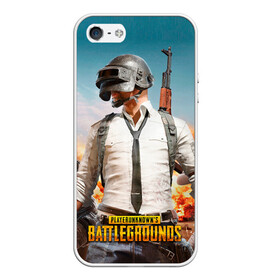 Чехол для iPhone 5/5S матовый с принтом PUBG в Кировске, Силикон | Область печати: задняя сторона чехла, без боковых панелей | battleground | game | gamer | playerunknown battleground | pubg | pubg mobile | royal battle | битва | детские | игра | мужские | оружие | пабж